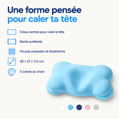 Oreiller ergonomique à creux central